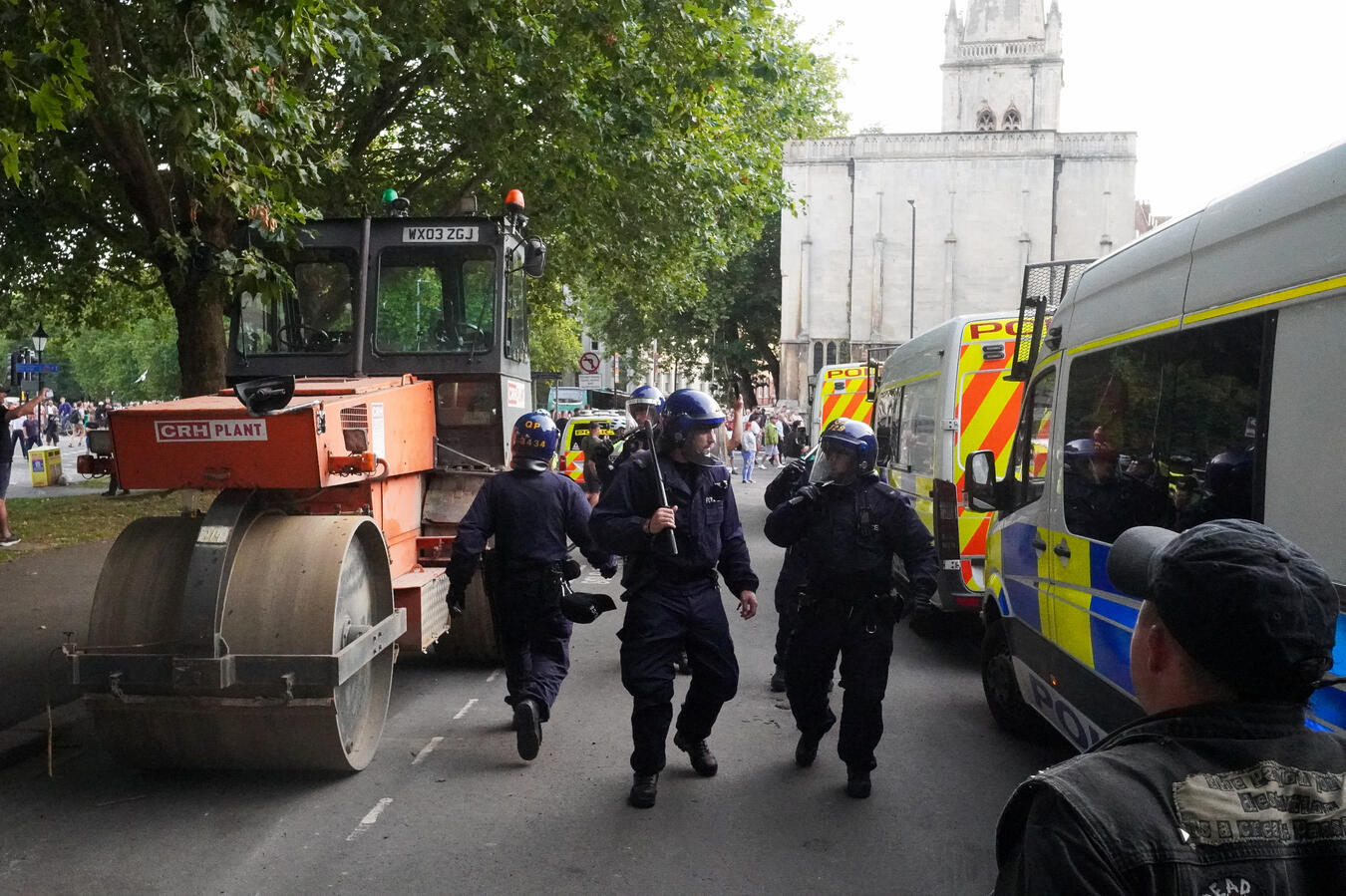 Riot police, August 2024 riots in Bristol